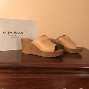 Mila Paoli platform leather slides